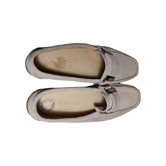 PIERRO MASETTI Kiowa Blush Pink Suede Leather Moc Loafers Size 7.5 US 38 EU - Picture 7 of 9